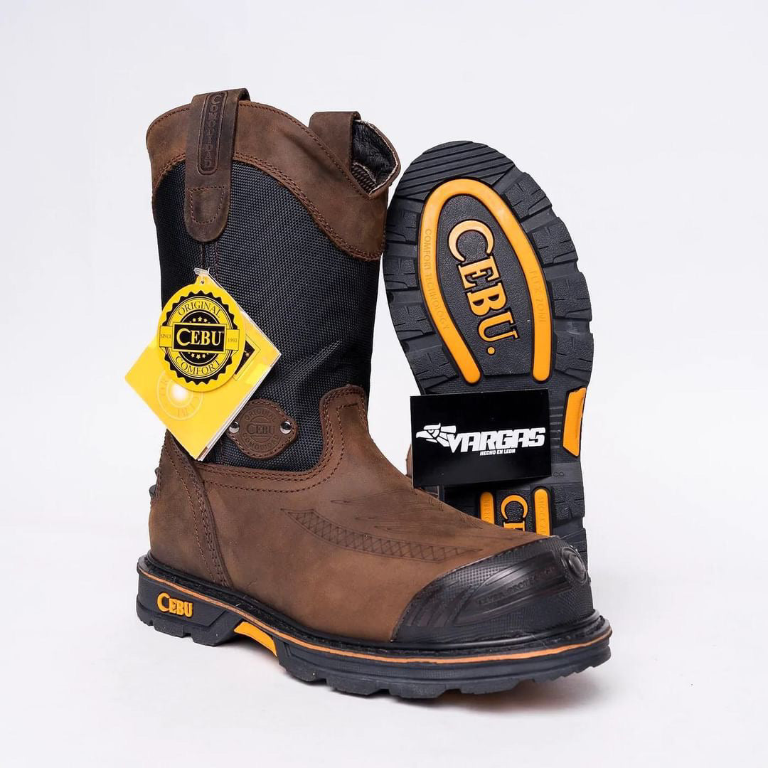 Men’s Cebu Farmer “HL200” Brown Pull Up 10” Steel Toe Work Boot