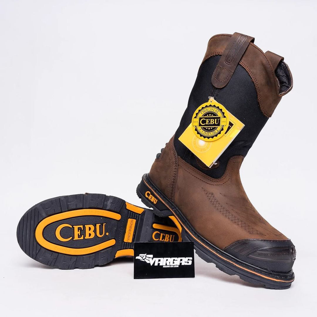 Men’s Cebu Farmer “HL200” Brown Pull Up 10” Steel Toe Work Boot