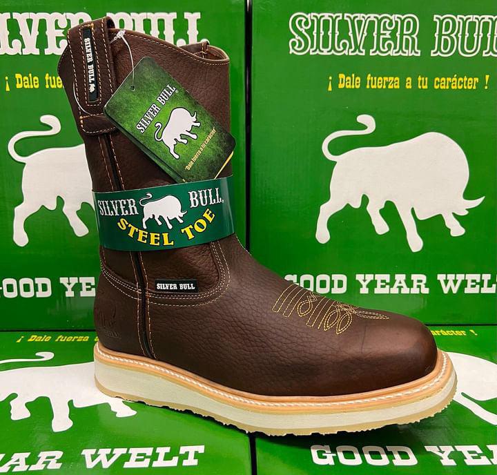 Men’s Silver Bull Rodeo Square Toe 10” Pull Up Steel Toe Work Boot 5959