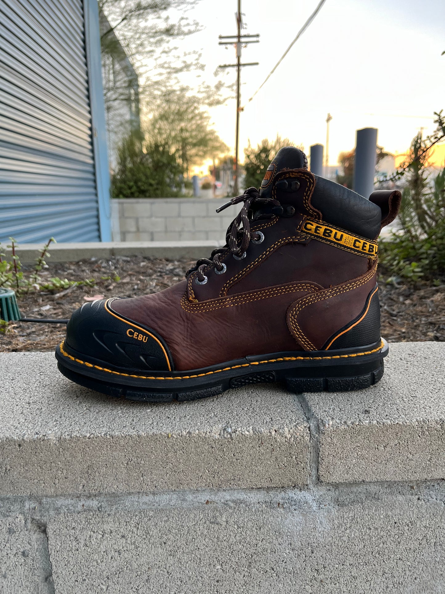 Men’s Cebu “BORCESHARK” Brown 6” Steel Toe Work Boot