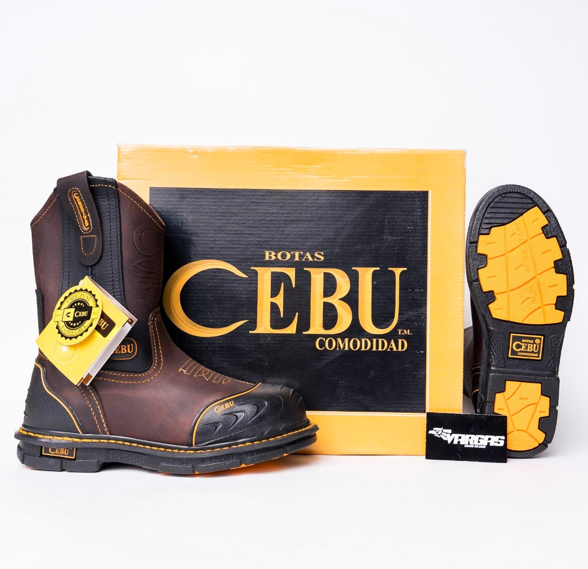 Men’s Cebu “FARMER” Brown Pull Up 10” Steel Toe Work Boot