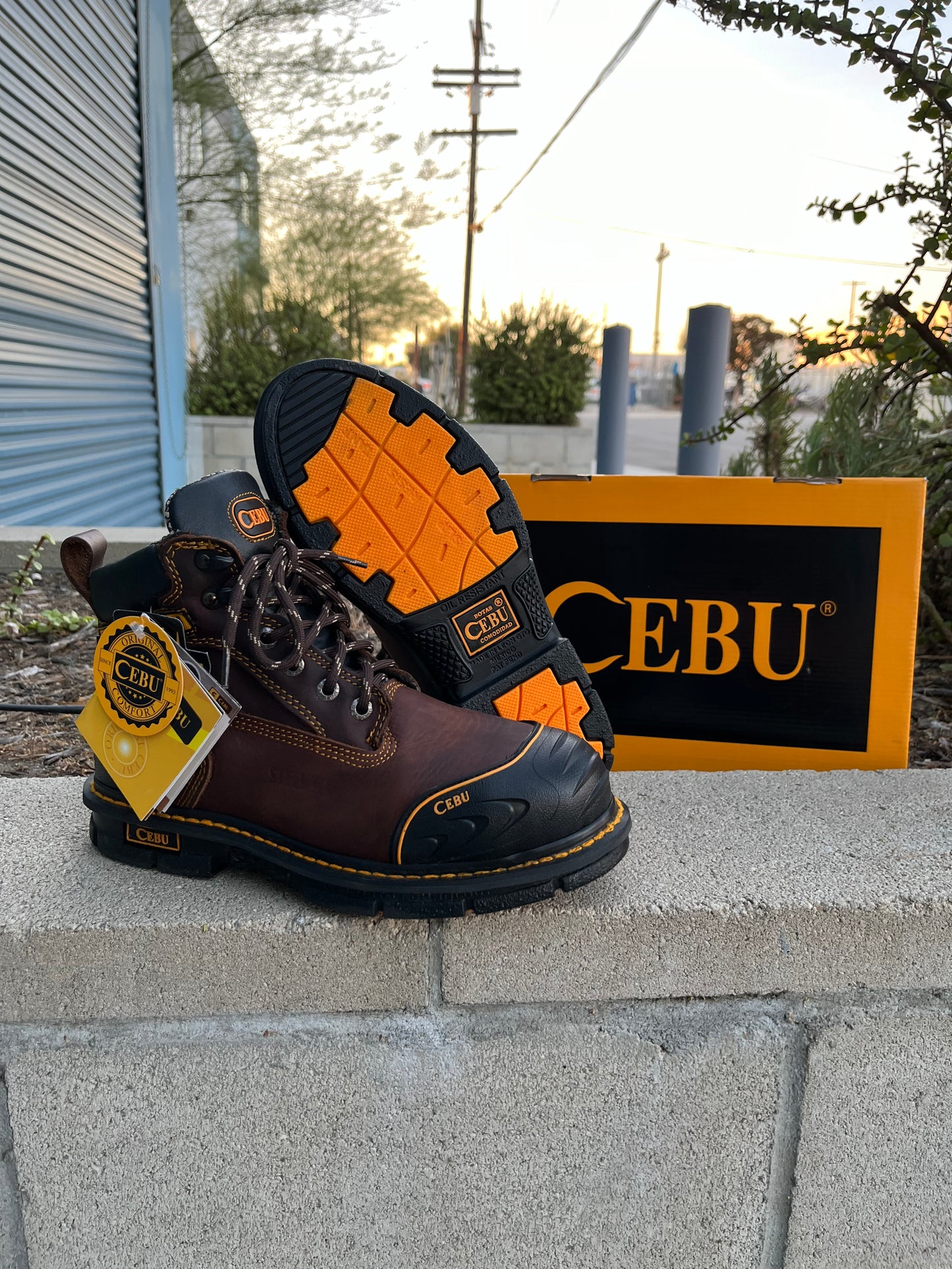 Men’s Cebu “BORCESHARK” Brown 6” Steel Toe Work Boot