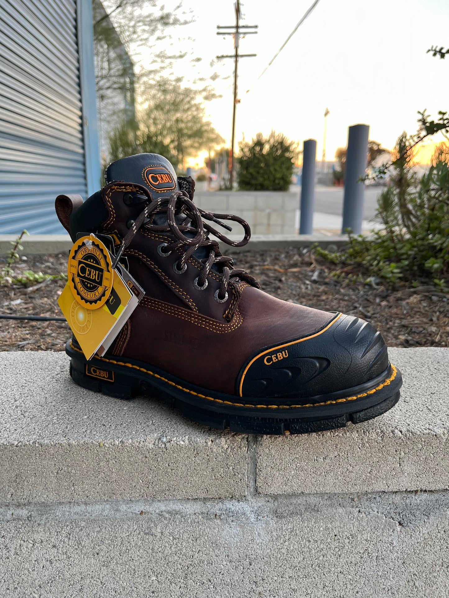 Men’s Cebu “BORCESHARK” Brown 6” Steel Toe Work Boot